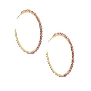 KENDRA SCOTT Birdie Gold Hoop Earrings Pink